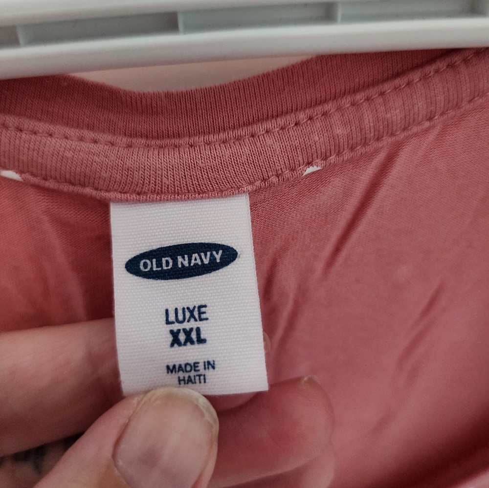 Women's Old Navy pink and white polka dot luxe tank top XXL, soft and stretchy - Picture 3 of 4